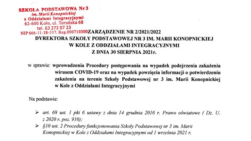 Szkoła Podstawowa Nr 3 W Kole